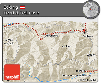 Shaded Relief 3D Map of Ecking