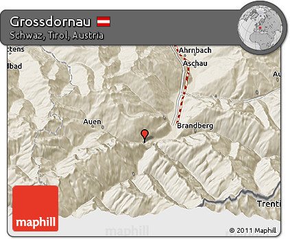 Shaded Relief 3D Map of Grossdornau