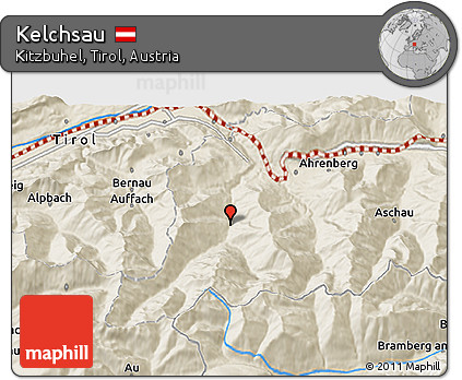 Shaded Relief 3D Map of Kelchsau