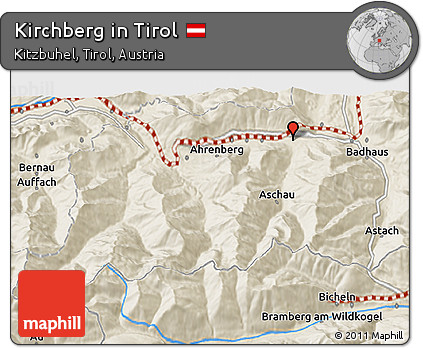 Shaded Relief 3D Map of Kirchberg In Tirol