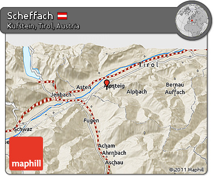 Shaded Relief 3D Map of Scheffach
