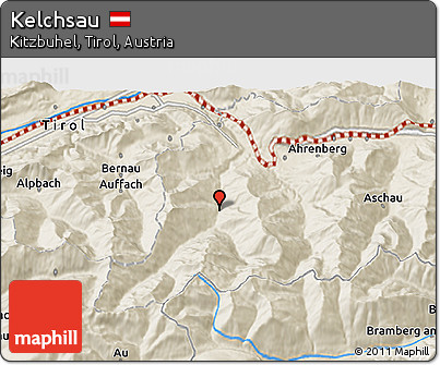 Shaded Relief 3D Map of Kelchsau