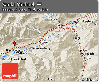 Shaded Relief 3D Map of Sankt Michael