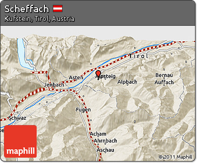 Shaded Relief 3D Map of Scheffach
