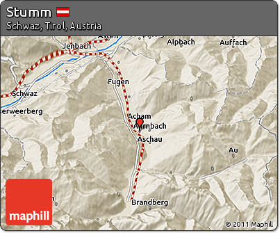 Shaded Relief 3D Map of Stumm