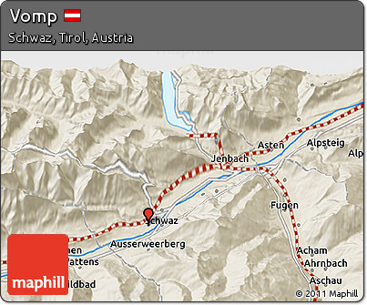 Shaded Relief 3D Map of Vomp