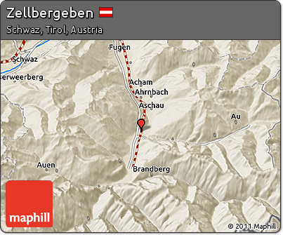 Shaded Relief 3D Map of Zellbergeben