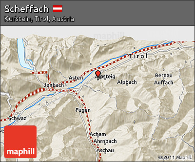 Shaded Relief 3D Map of Scheffach