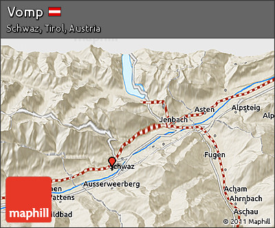 Shaded Relief 3D Map of Vomp