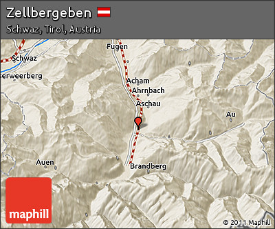 Shaded Relief 3D Map of Zellbergeben