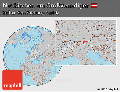 Gray Location Map of Neukirchen Am Großvenediger
