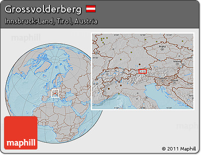 Gray Location Map of Grossvolderberg, hill shading