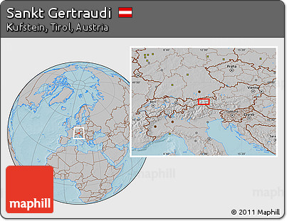 Gray Location Map of Sankt Gertraudi, hill shading