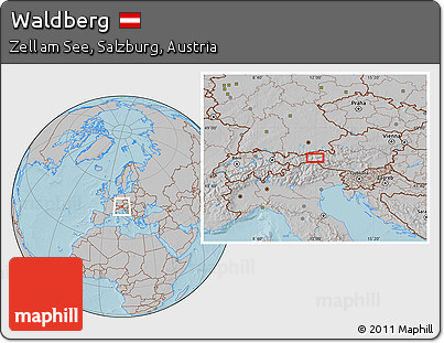 Gray Location Map of Waldberg, hill shading