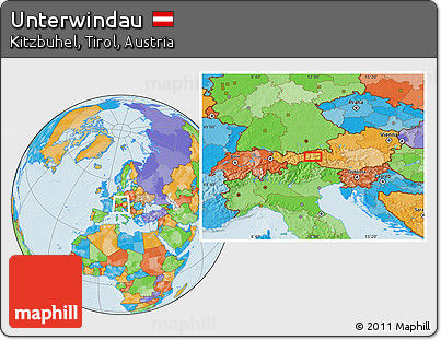 Political Location Map of Unterwindau