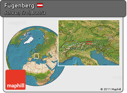 Satellite Location Map of Fügenberg