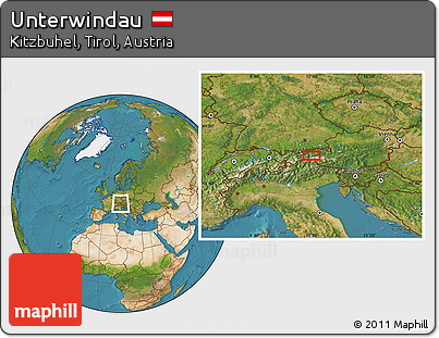 Satellite Location Map of Unterwindau
