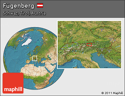 Satellite Location Map of Fügenberg