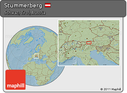 Savanna Style Location Map of Stummerberg, hill shading