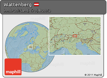 Savanna Style Location Map of Wattenberg, hill shading