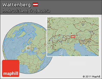 Savanna Style Location Map of Wattenberg, hill shading