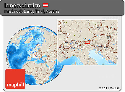 Shaded Relief Location Map of Innerschmirn