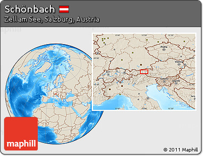 Shaded Relief Location Map of Schönbach