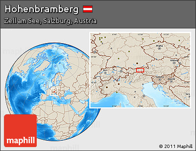 Shaded Relief Location Map of Hohenbramberg