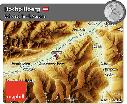 Physical Map of Hochpillberg