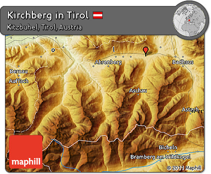 Physical Map of Kirchberg In Tirol
