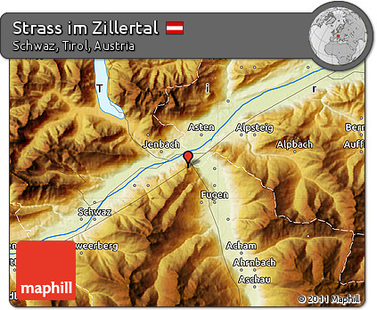 Physical Map of Strass Im Zillertal