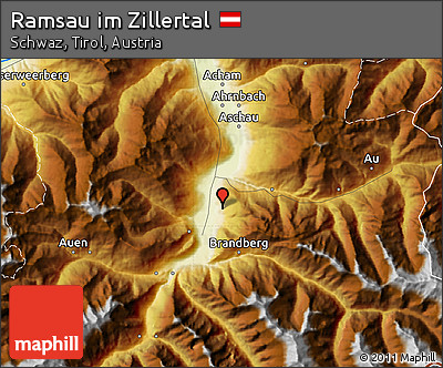 Physical Map of Ramsau Im Zillertal