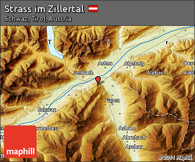 Physical Map of Strass Im Zillertal