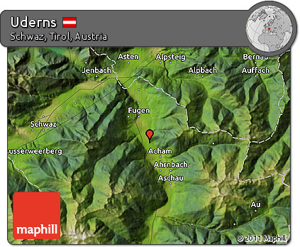 Satellite Map of Uderns