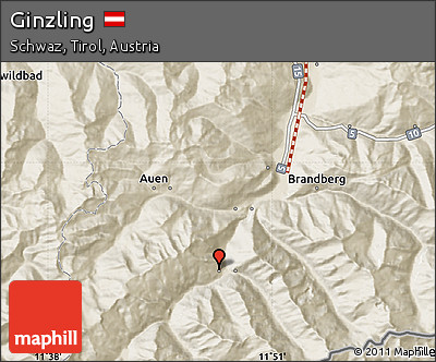 Shaded Relief Map of Ginzling