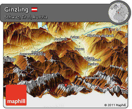 Physical Panoramic Map of Ginzling