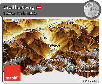 Physical Panoramic Map of Großhartberg