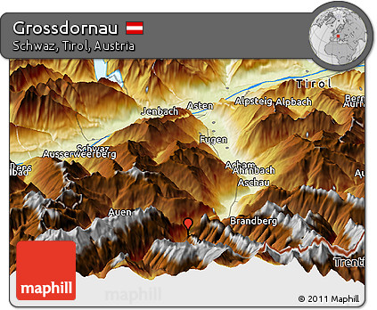 Physical Panoramic Map of Grossdornau