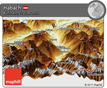 Physical Panoramic Map of Habach