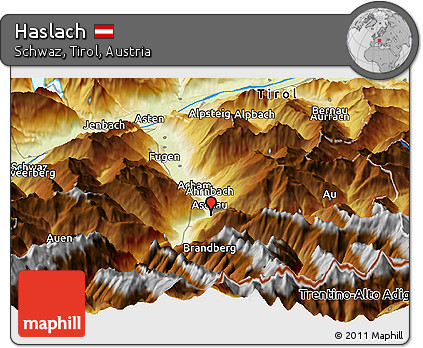 Physical Panoramic Map of Haslach