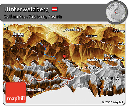 Physical Panoramic Map of Hinterwaldberg