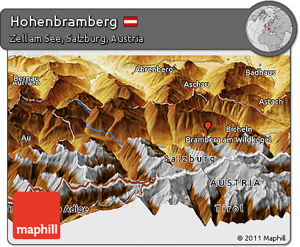 Physical Panoramic Map of Hohenbramberg