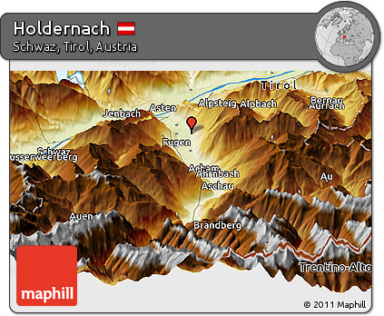 Physical Panoramic Map of Holdernach