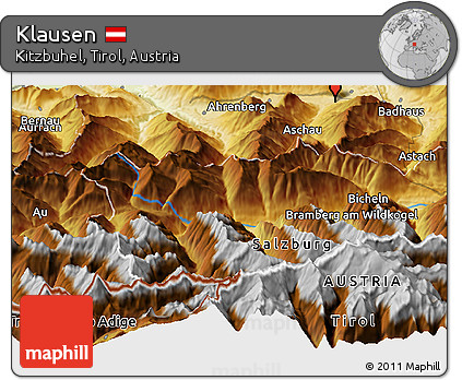 Physical Panoramic Map of Klausen