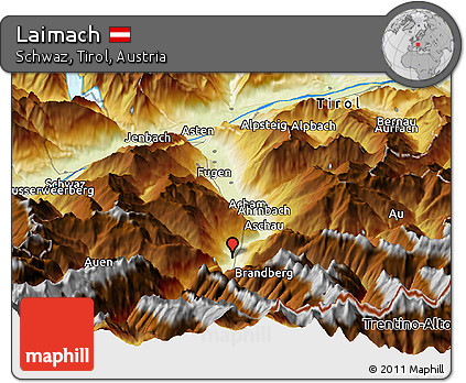 Physical Panoramic Map of Laimach