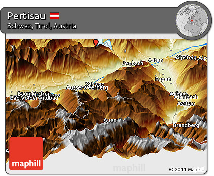 Physical Panoramic Map of Pertisau