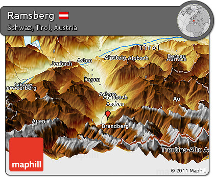Physical Panoramic Map of Ramsberg