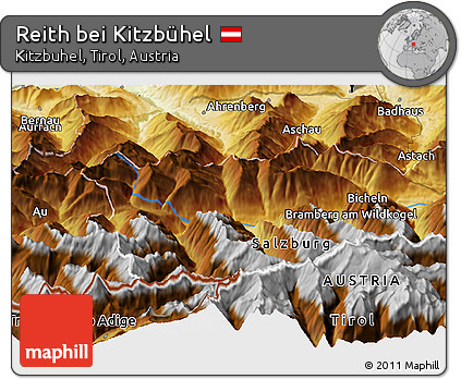 Physical Panoramic Map of Reith Bei Kitzbühel