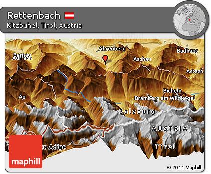 Physical Panoramic Map of Rettenbach