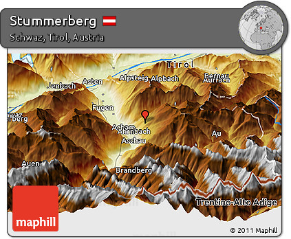 Physical Panoramic Map of Stummerberg
